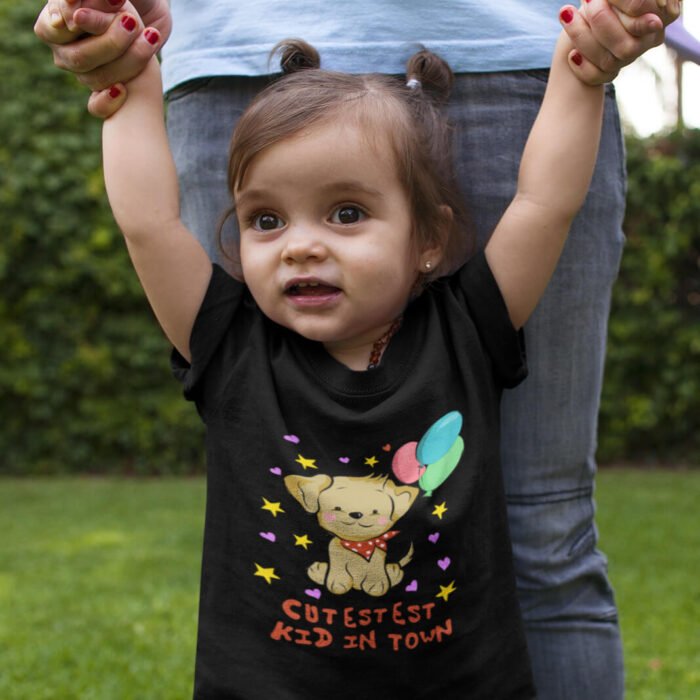 baby-girl-walking-with-her-mom-while-wearing-a-t-shirt-mockup-at-her-garden-a16091.png
