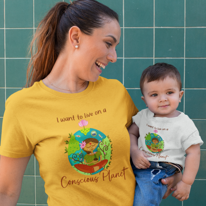 Conscious planet women and boy